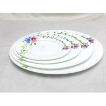 Hochwertiges Opalglas Dinner-Sets flache Platte ovale Platte